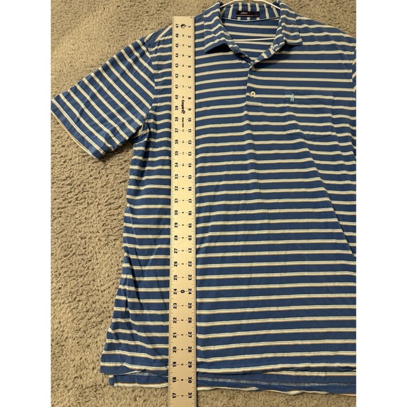 Johnnie-O Polo Shirt Men's L Performance Golf Striped Stretch Active - Picture 6 of 8